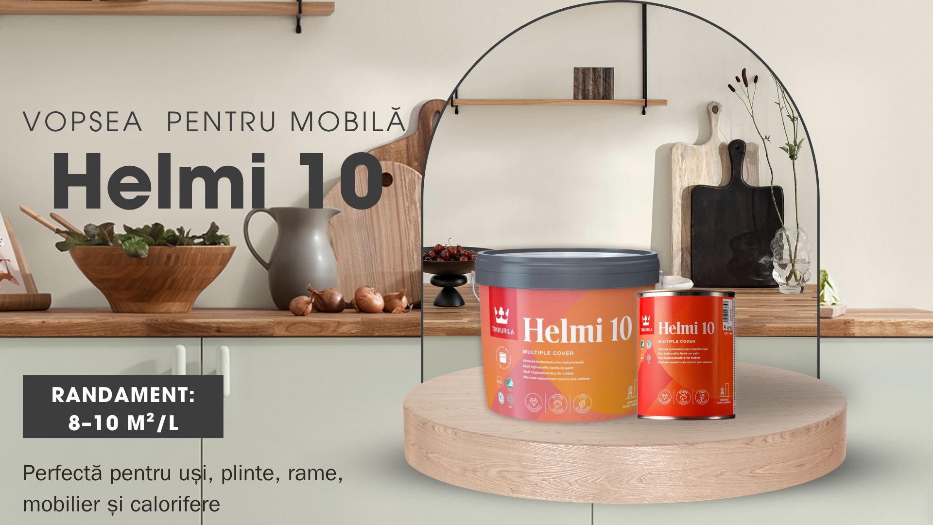 TIKKURILA HELMI 10 – Vopsea acrilată pe bază de apă pentru interior